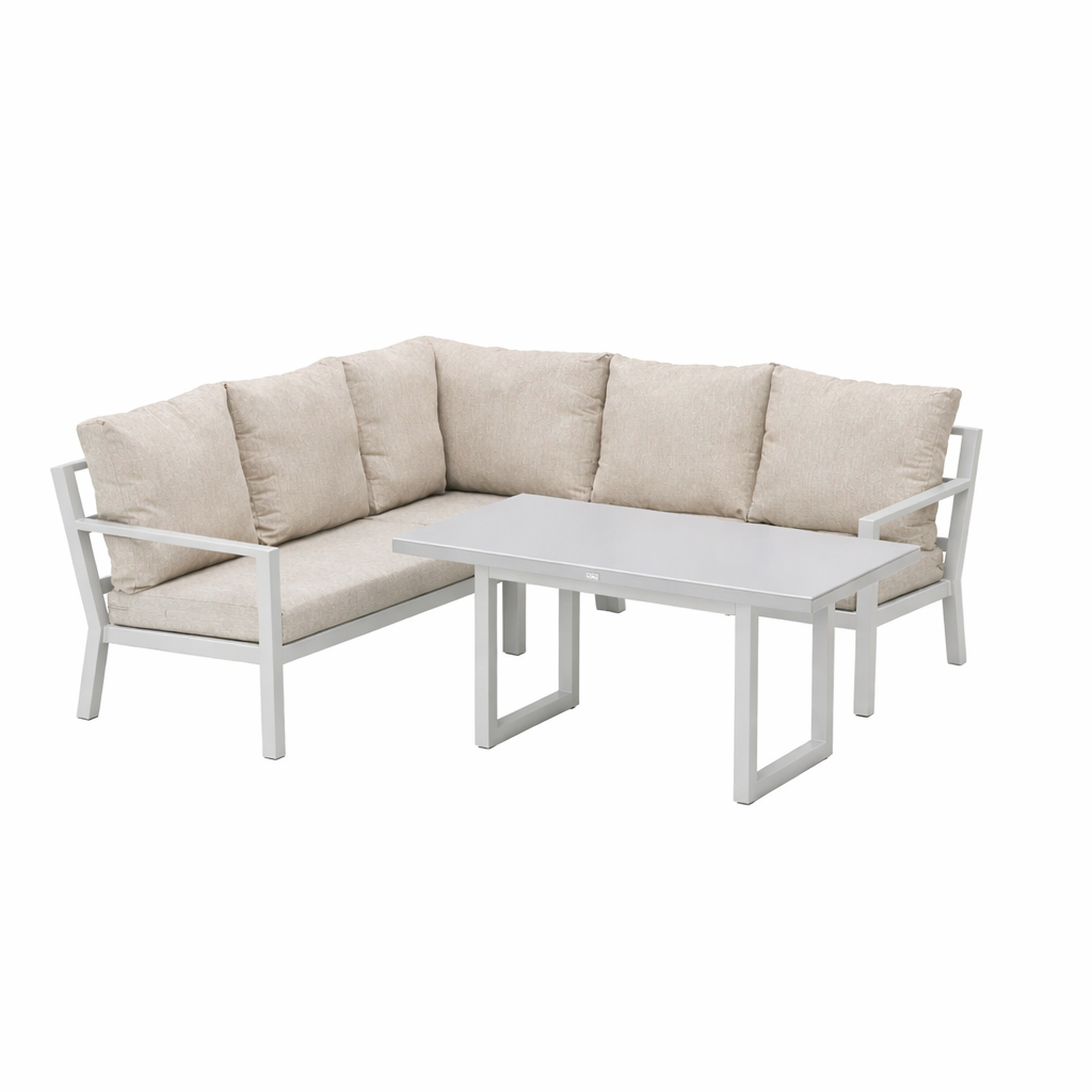 Loungeset Brozzi - Milky Grey - 5-zits Extra Loungeset Brozzi - Milky Grey - 5-zits Extra