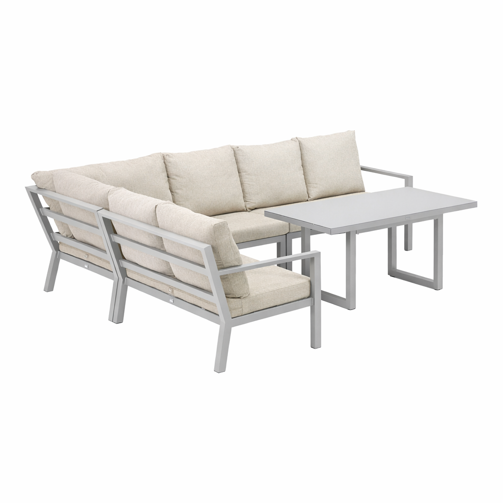 Loungeset Brozzi - Milky Grey - 6-zits Extra Loungeset Brozzi - Milky Grey - 6-zits Extra