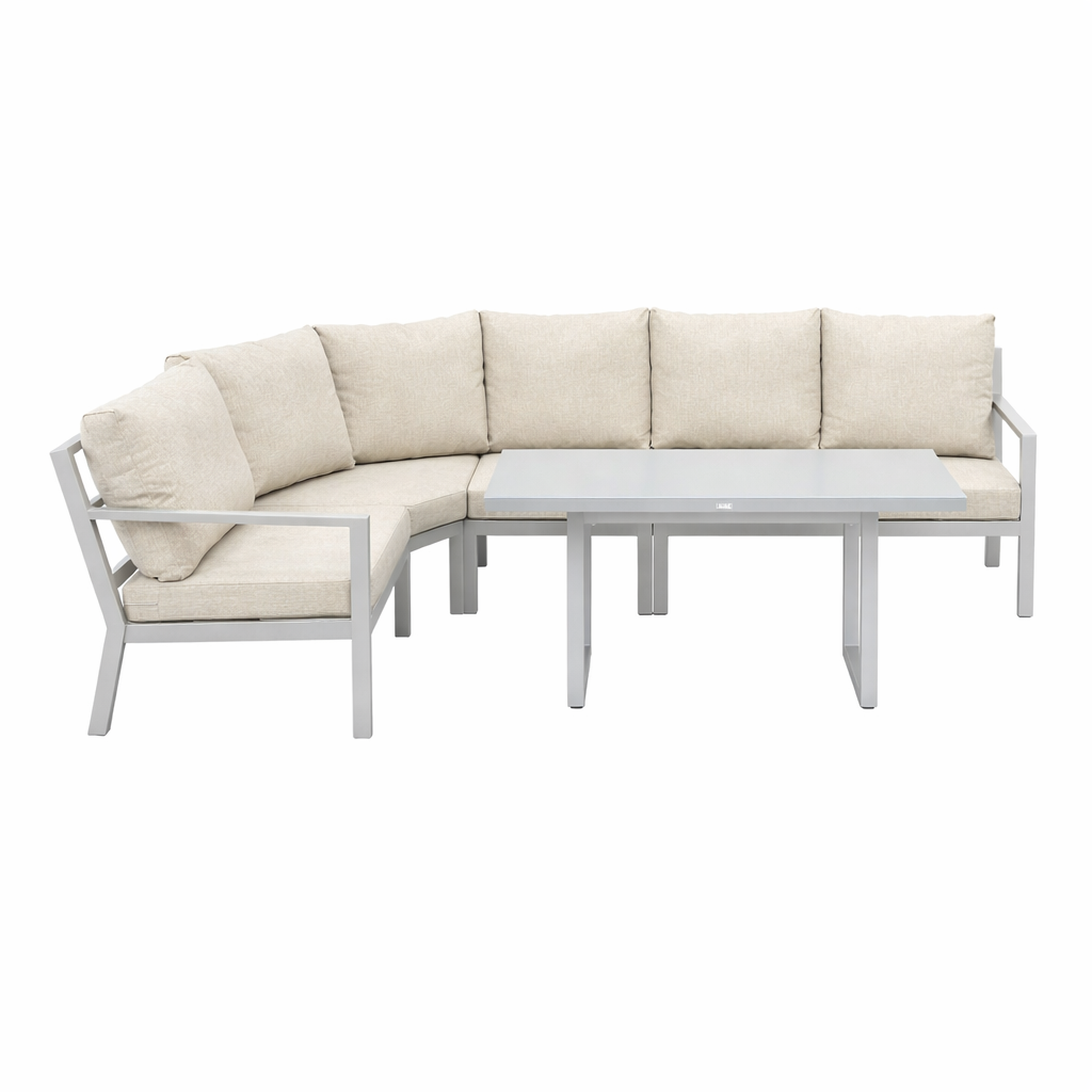 Loungeset Brozzi - Milky Grey - 6-zits Extra Loungeset Brozzi - Milky Grey - 6-zits Extra
