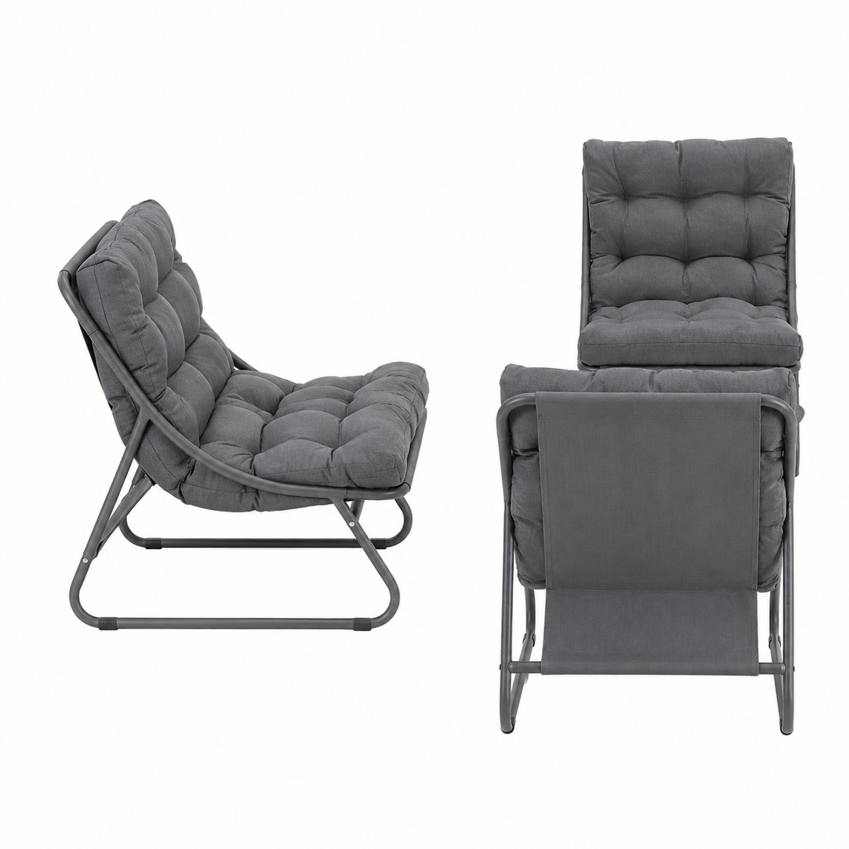 Bank-stoel Loungeset Buvolo - Antraciet - 4-zits Bank-stoel Loungeset Buvolo - Antraciet - 4-zits
