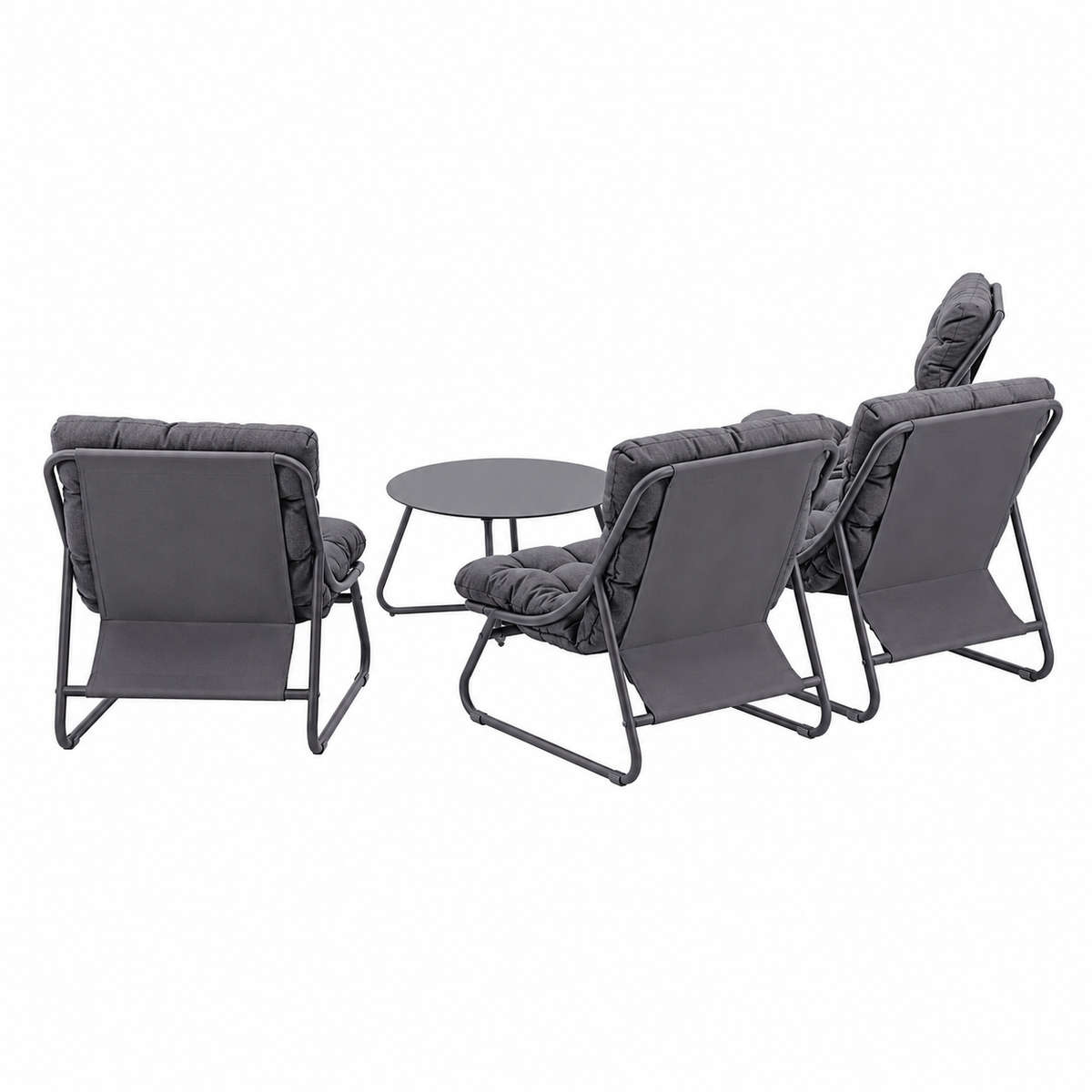 Bank-stoel Loungeset Buvolo - Antraciet - 4-zits Extra Bank-stoel Loungeset Buvolo - Antraciet - 4-zits Extra