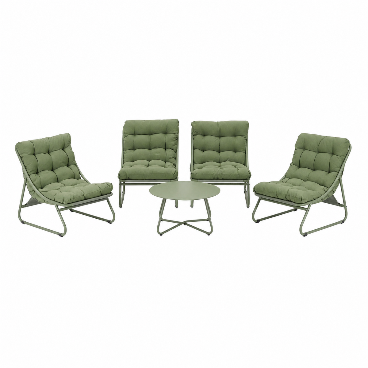 Bank-stoel Loungeset Buvolo - Groen - 4-zits Extra Bank-stoel Loungeset Buvolo - Groen - 4-zits Extra