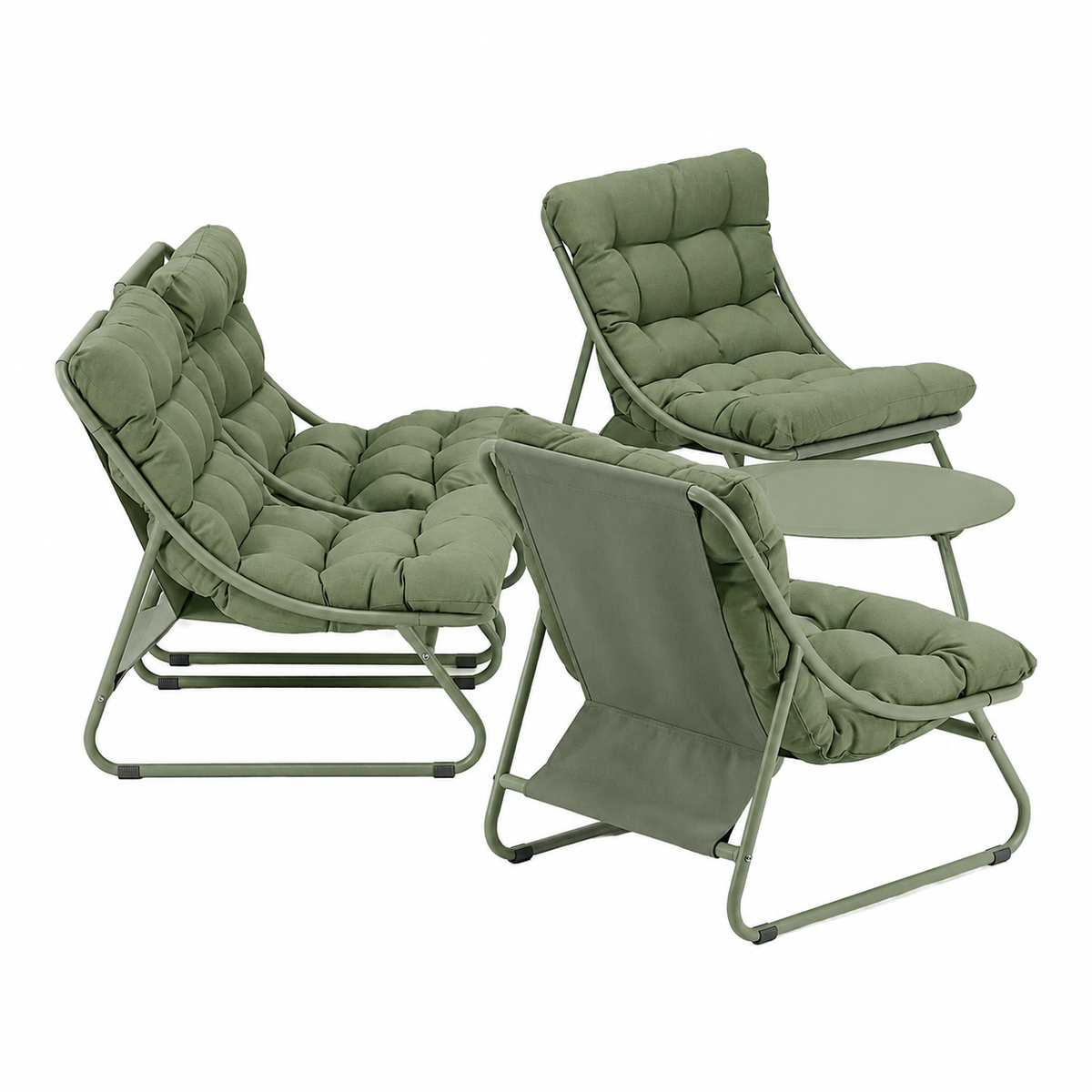 Bank-stoel Loungeset Buvolo - Groen - 4-zits Extra Bank-stoel Loungeset Buvolo - Groen - 4-zits Extra
