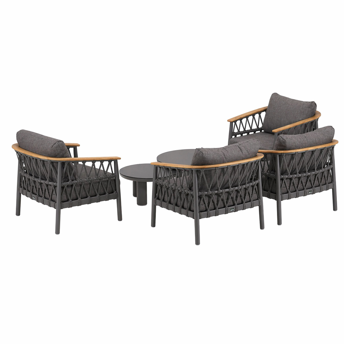 Bank-stoel Loungeset Coltano - Antraciet - 4-zits Bank-stoel Loungeset Coltano - Antraciet - 4-zits