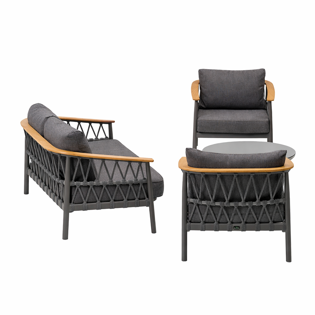 Bank-stoel Loungeset Coltano - Antraciet - 5-zits Bank-stoel Loungeset Coltano - Antraciet - 5-zits