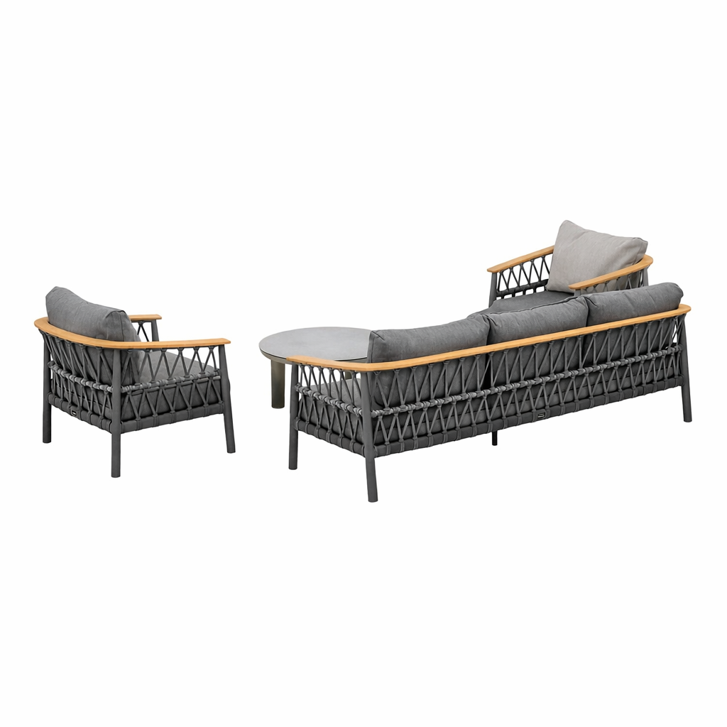 Bank-stoel Loungeset Coltano - Antraciet - 5-zits Bank-stoel Loungeset Coltano - Antraciet - 5-zits