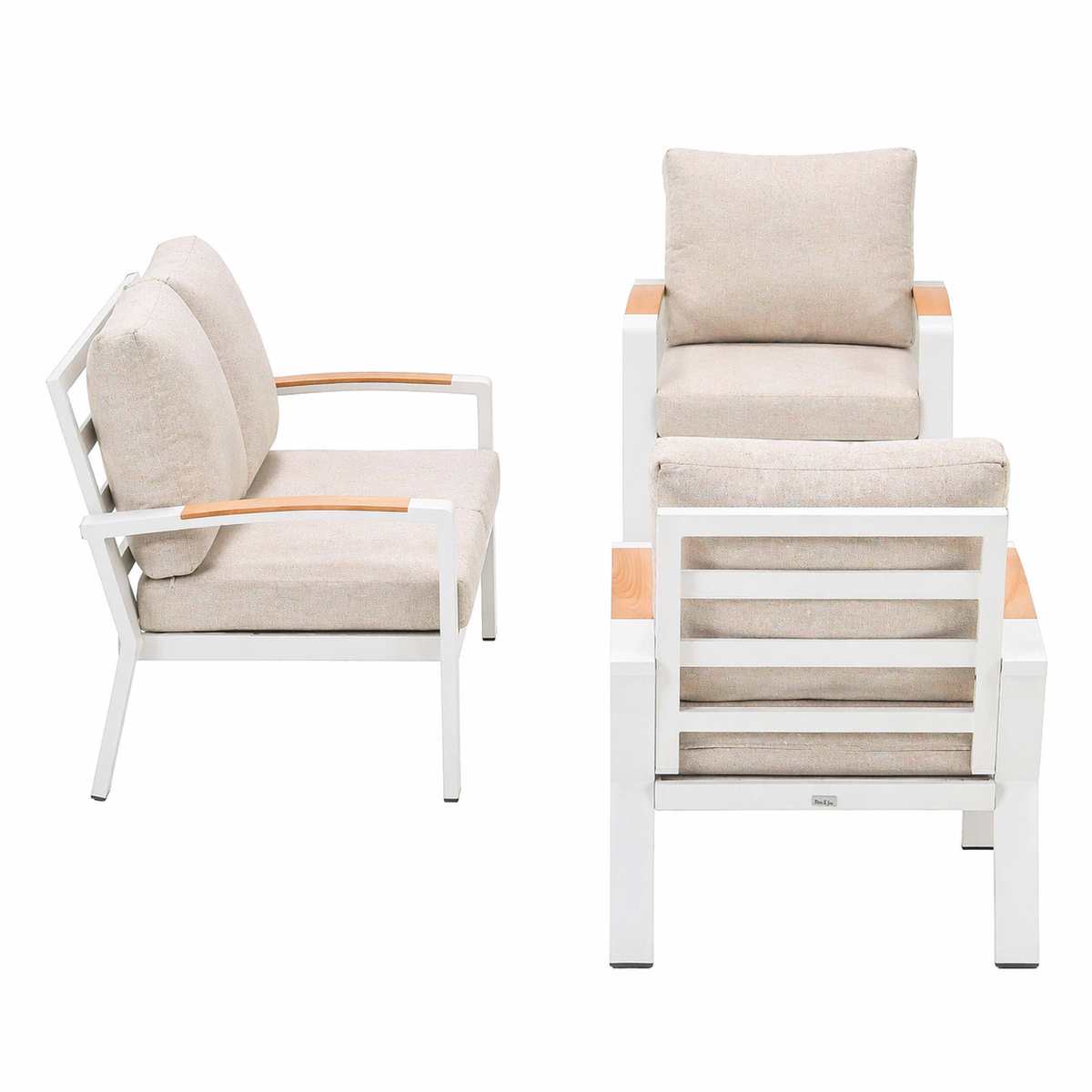 Bank-stoel Loungeset Foxton - Wit - 4-zits Bank-stoel Loungeset Foxton - Wit - 4-zits