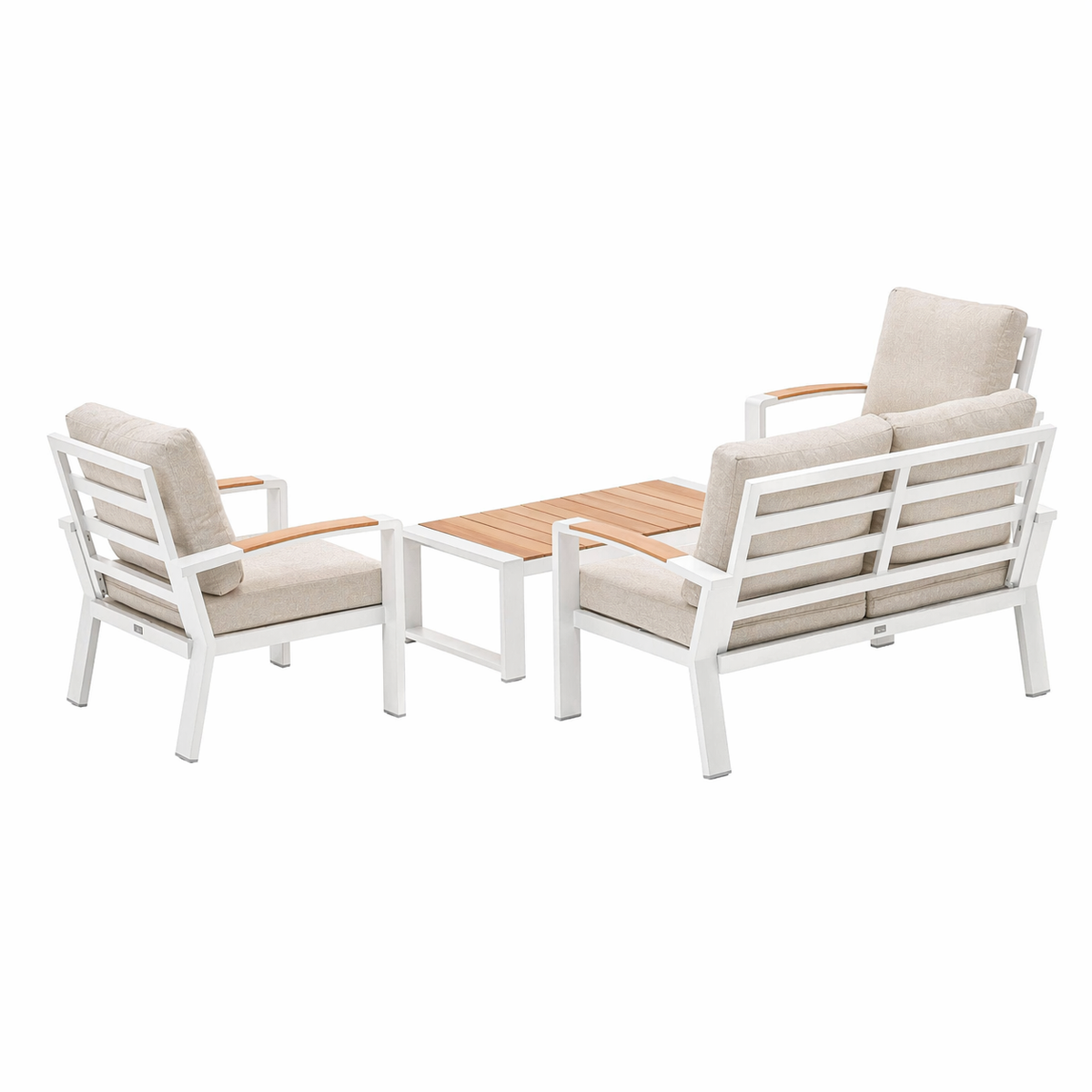 Bank-stoel Loungeset Foxton - Wit - 4-zits Bank-stoel Loungeset Foxton - Wit - 4-zits