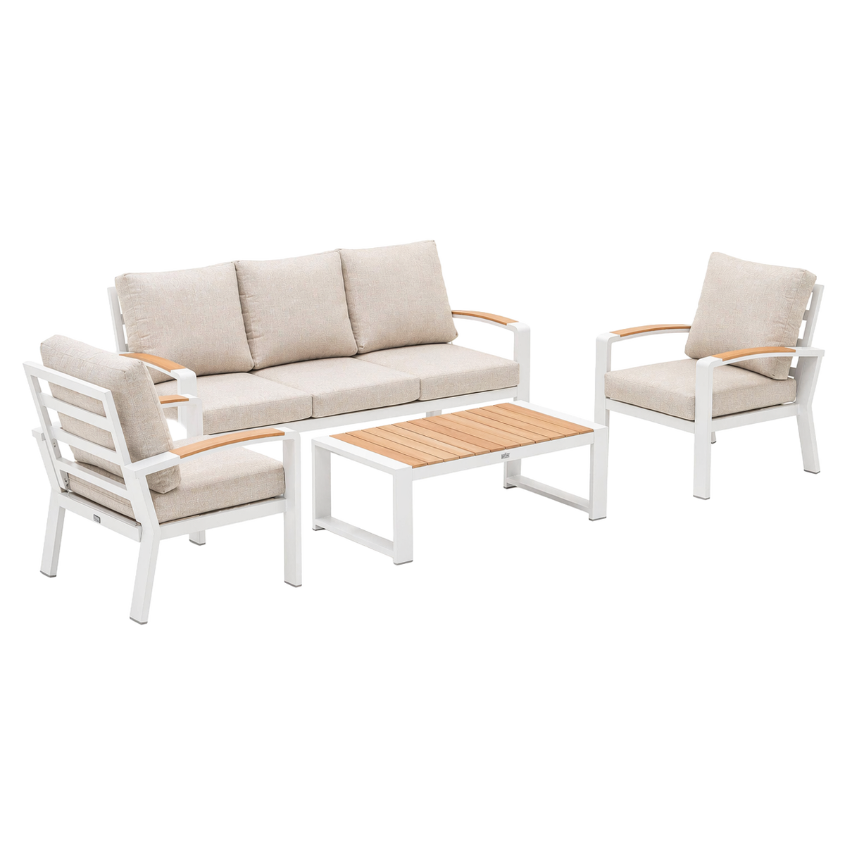 Bank-stoel Loungeset Foxton - Wit - 5-zits Bank-stoel Loungeset Foxton - Wit - 5-zits