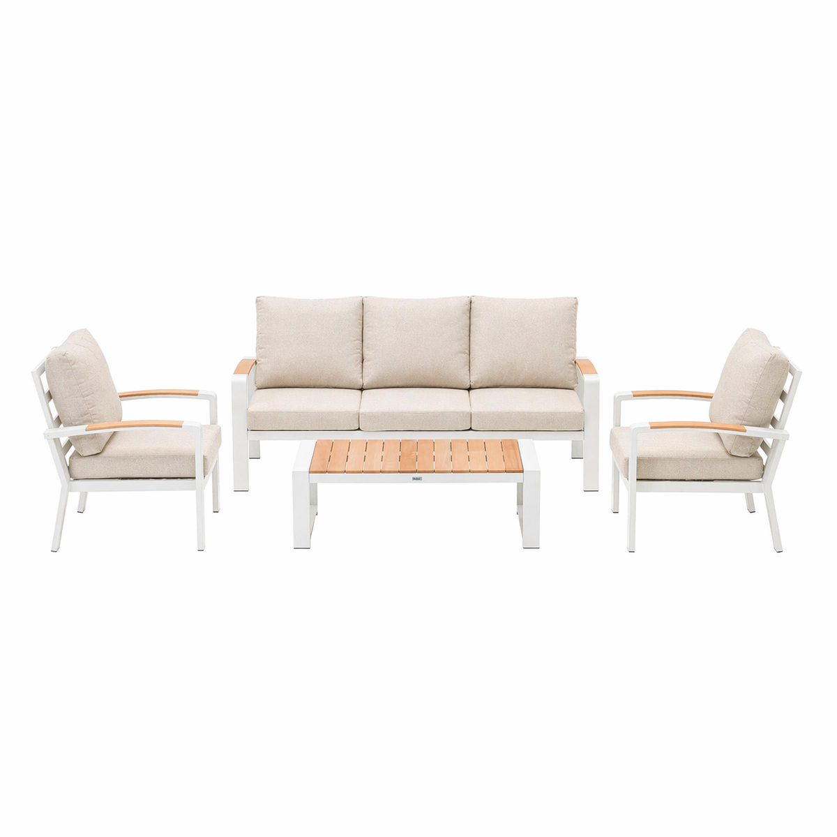 Bank-stoel Loungeset Foxton - Wit - 5-zits Bank-stoel Loungeset Foxton - Wit - 5-zits