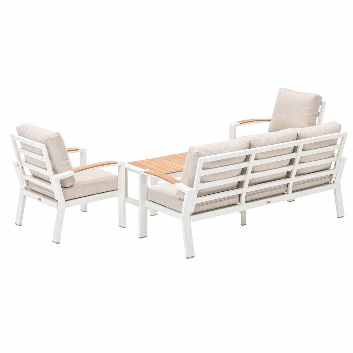 Bank-stoel Loungeset Foxton - Wit - 5-zits Bank-stoel Loungeset Foxton - Wit - 5-zits
