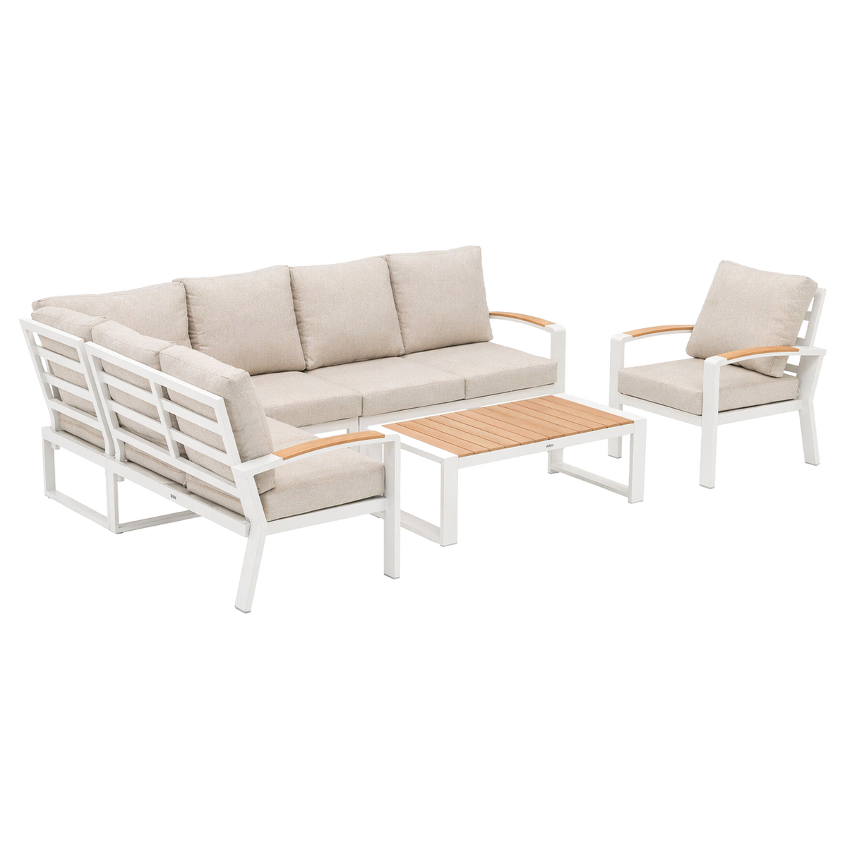 Loungeset Foxton - Wit - 7-zits Loungeset Foxton - Wit - 7-zits