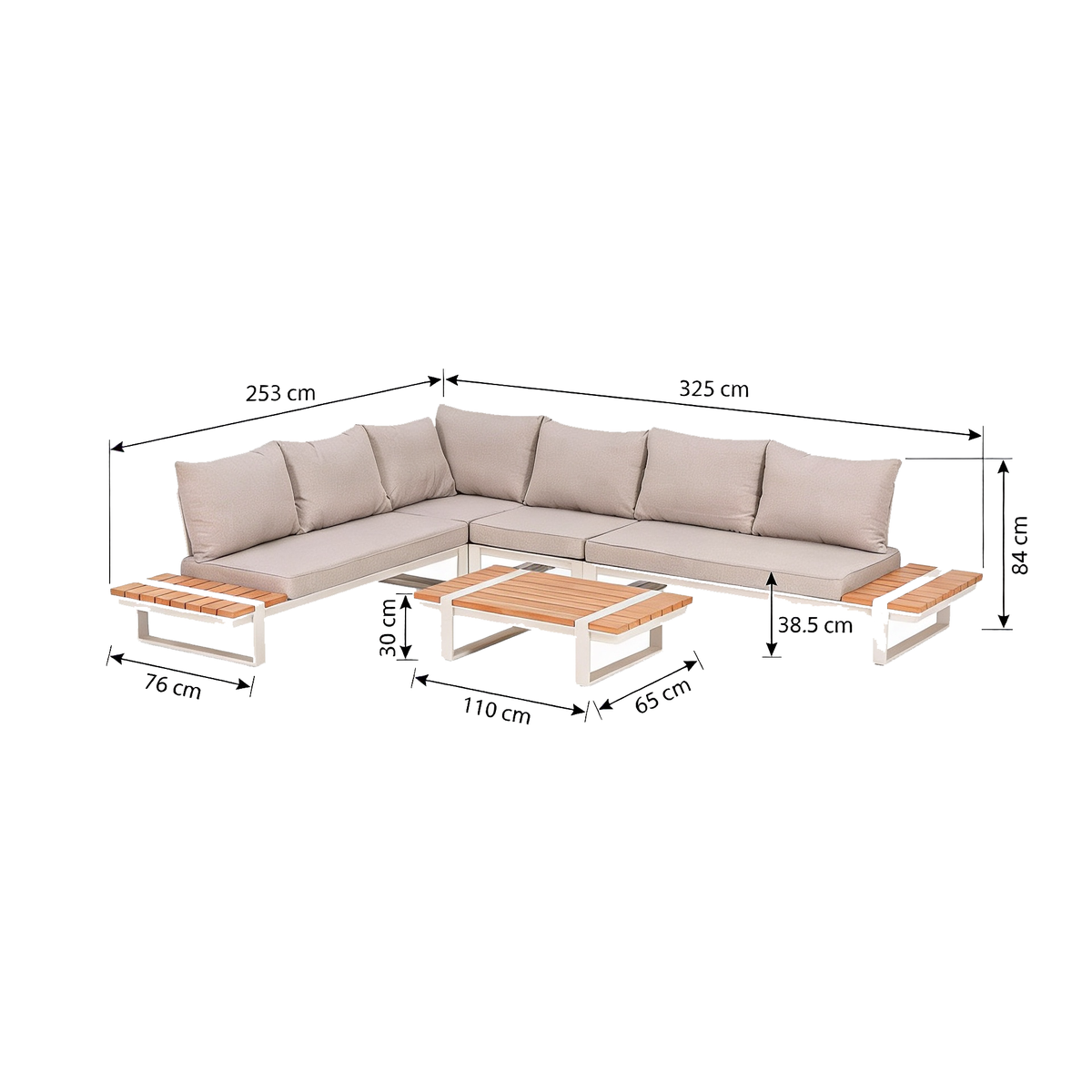 Loungeset Frullo - Crème - 6-zits Loungeset Frullo - Crème - 6-zits