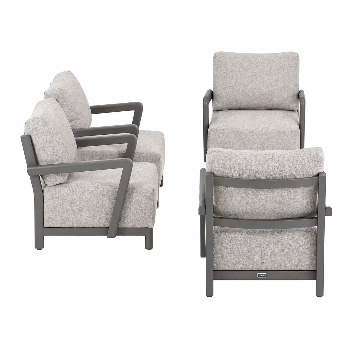 Bank-stoel Loungeset Longham - Antraciet - 4-zits Bank-stoel Loungeset Longham - Antraciet - 4-zits