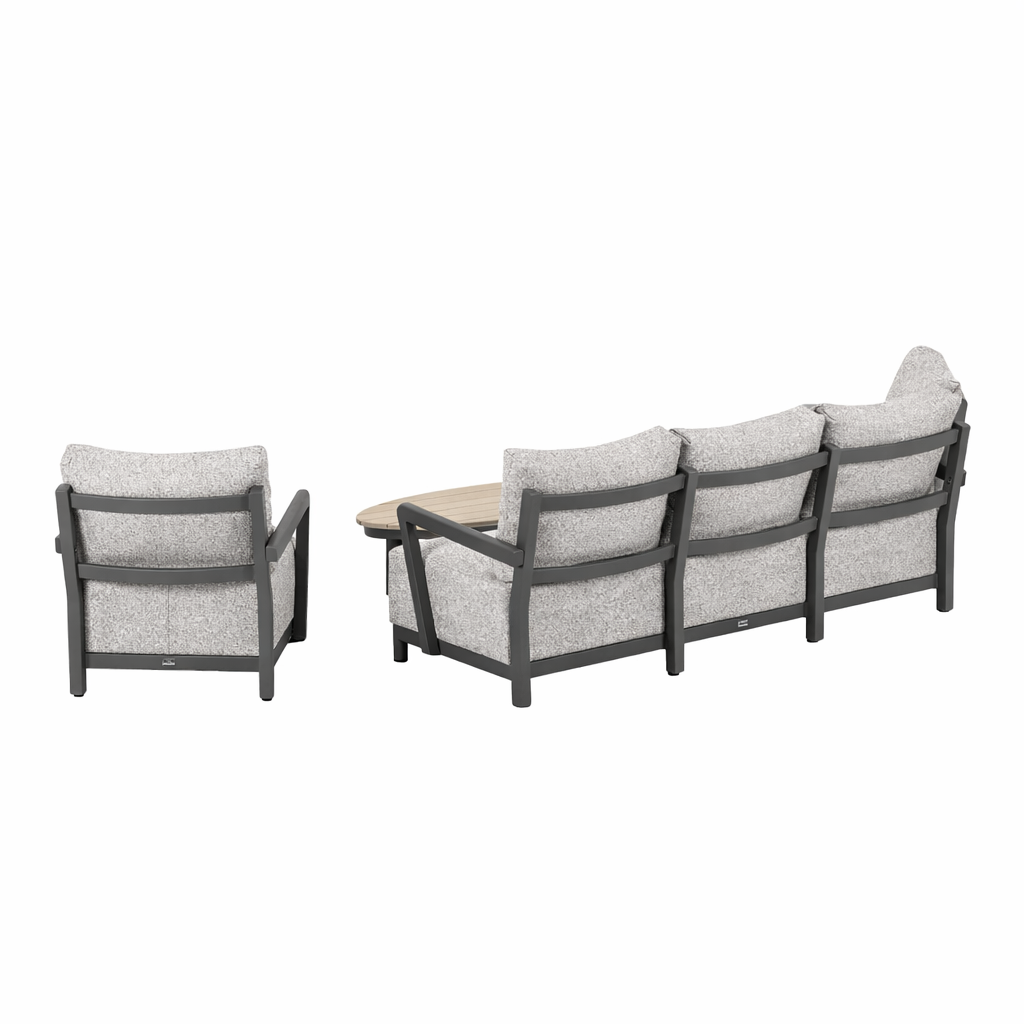 Bank-stoel Loungeset Longham - Antraciet - 5-zits Bank-stoel Loungeset Longham - Antraciet - 5-zits