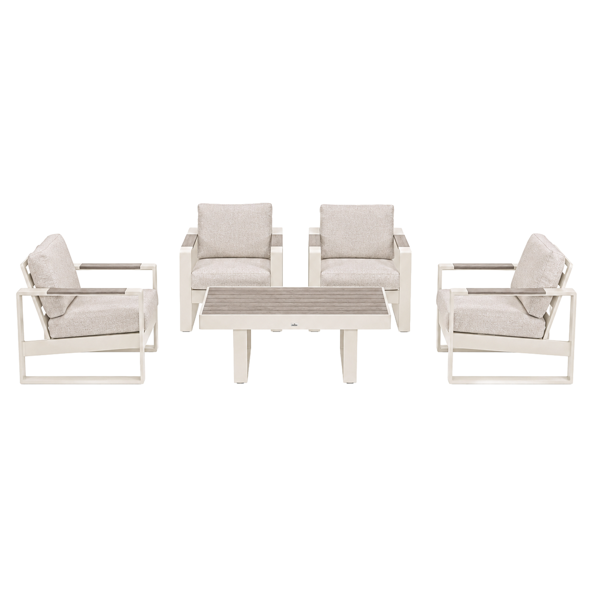 Bank-stoel Loungeset Malviza - Creme - 4-zits Extra Bank-stoel Loungeset Malviza - Creme - 4-zits Extra