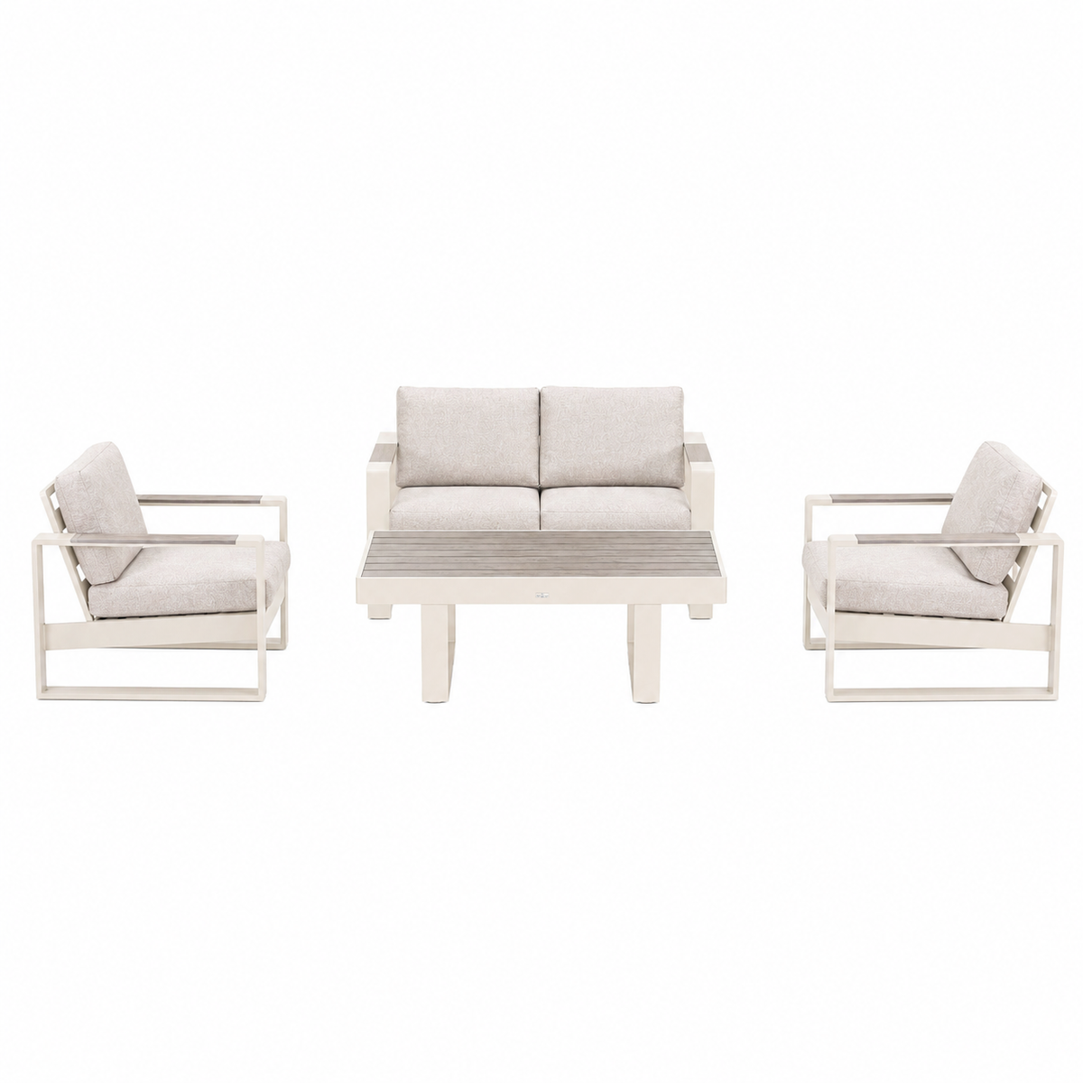 Bank-stoel Loungeset Malviza - Creme - 4-zits Bank-stoel Loungeset Malviza - Creme - 4-zits