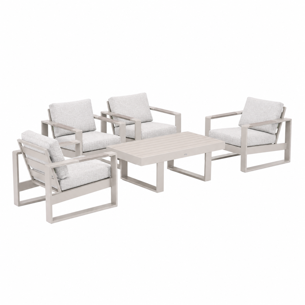 Bank-stoel Loungeset Malviza - Latte - 4-zits Extra Bank-stoel Loungeset Malviza - Latte - 4-zits Extra