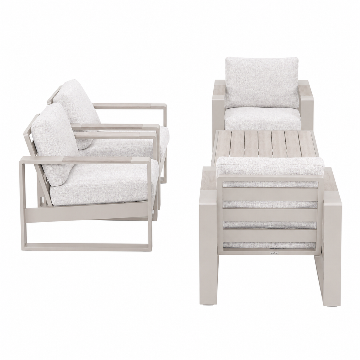 Bank-stoel Loungeset Malviza - Latte - 4-zits Extra Bank-stoel Loungeset Malviza - Latte - 4-zits Extra