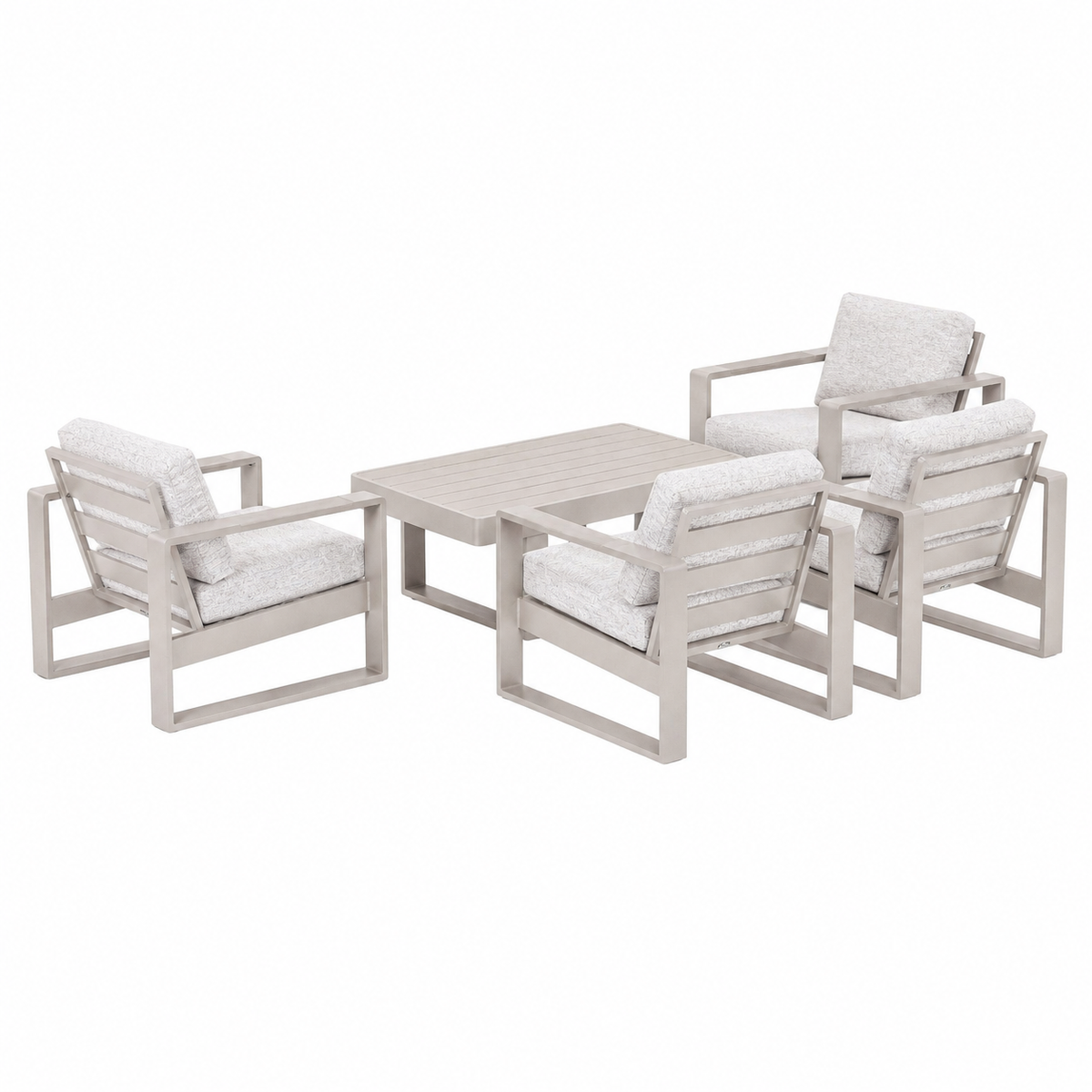 Bank-stoel Loungeset Malviza - Latte - 4-zits Extra Bank-stoel Loungeset Malviza - Latte - 4-zits Extra