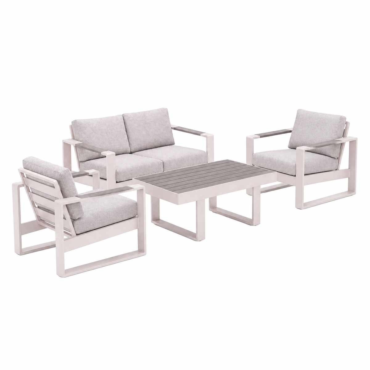 Bank-stoel Loungeset Malviza - Latte - 4-zits Bank-stoel Loungeset Malviza - Latte - 4-zits