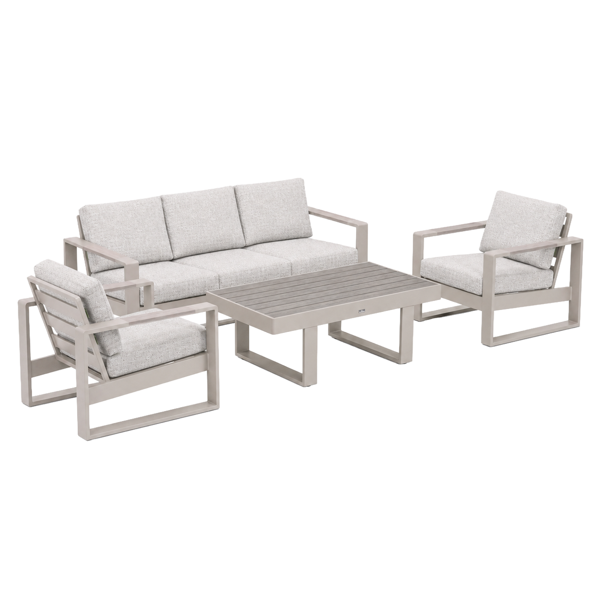 Bank-stoel Loungeset Malviza - Latte - 5-zits Bank-stoel Loungeset Malviza - Latte - 5-zits