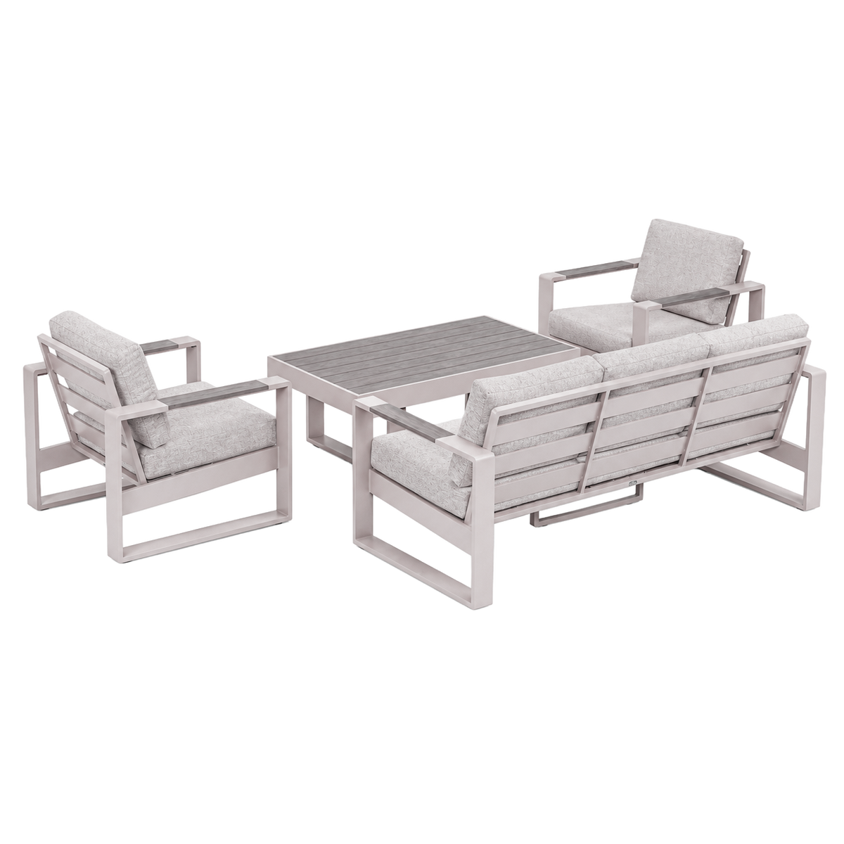 Bank-stoel Loungeset Malviza - Latte - 5-zits Bank-stoel Loungeset Malviza - Latte - 5-zits