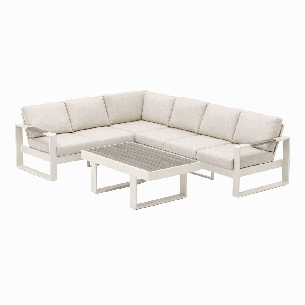 Loungeset Malviza - Creme - 6-zits Loungeset Malviza - Creme - 6-zits