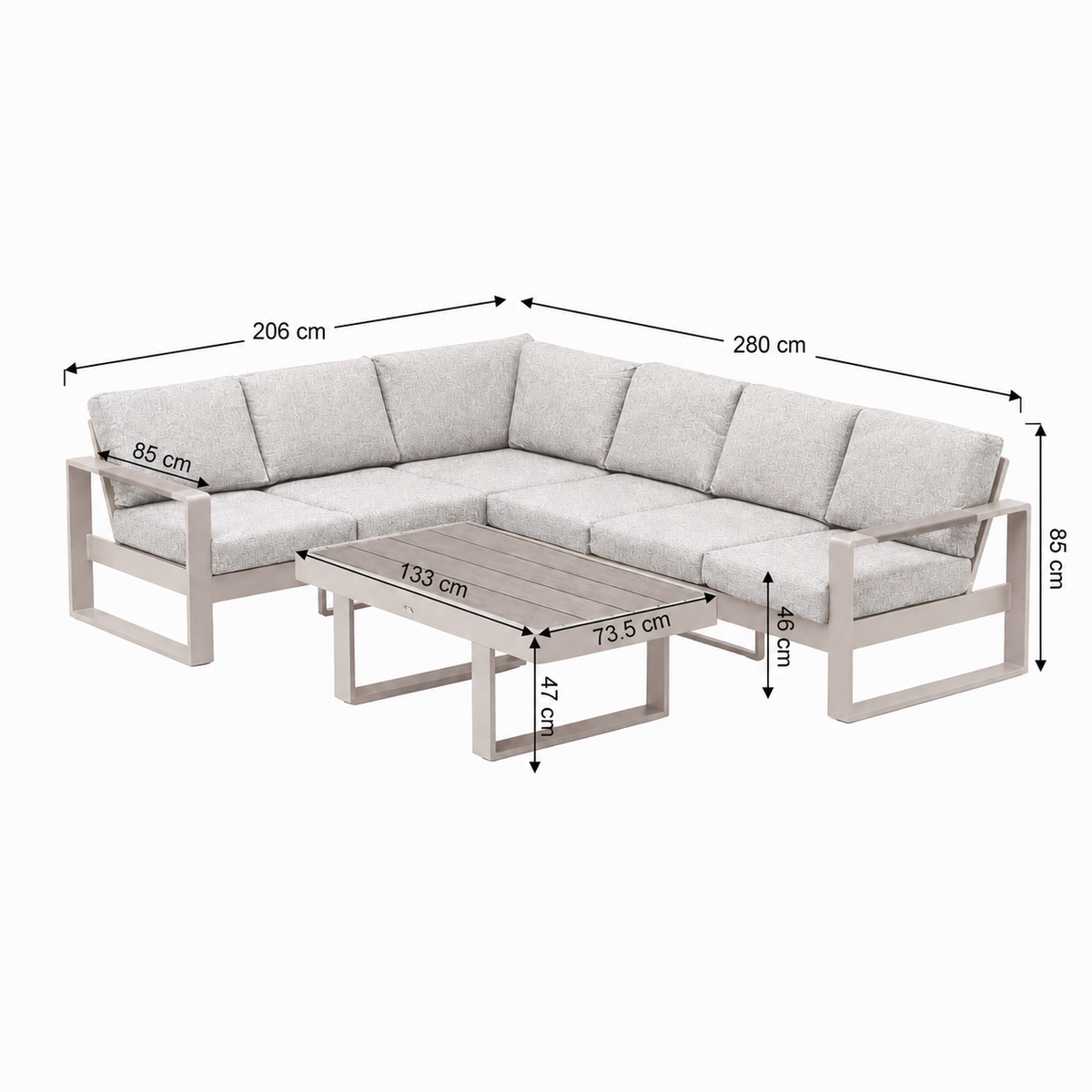 Loungeset Malviza - Latte - 6-zits Loungeset Malviza - Latte - 6-zits