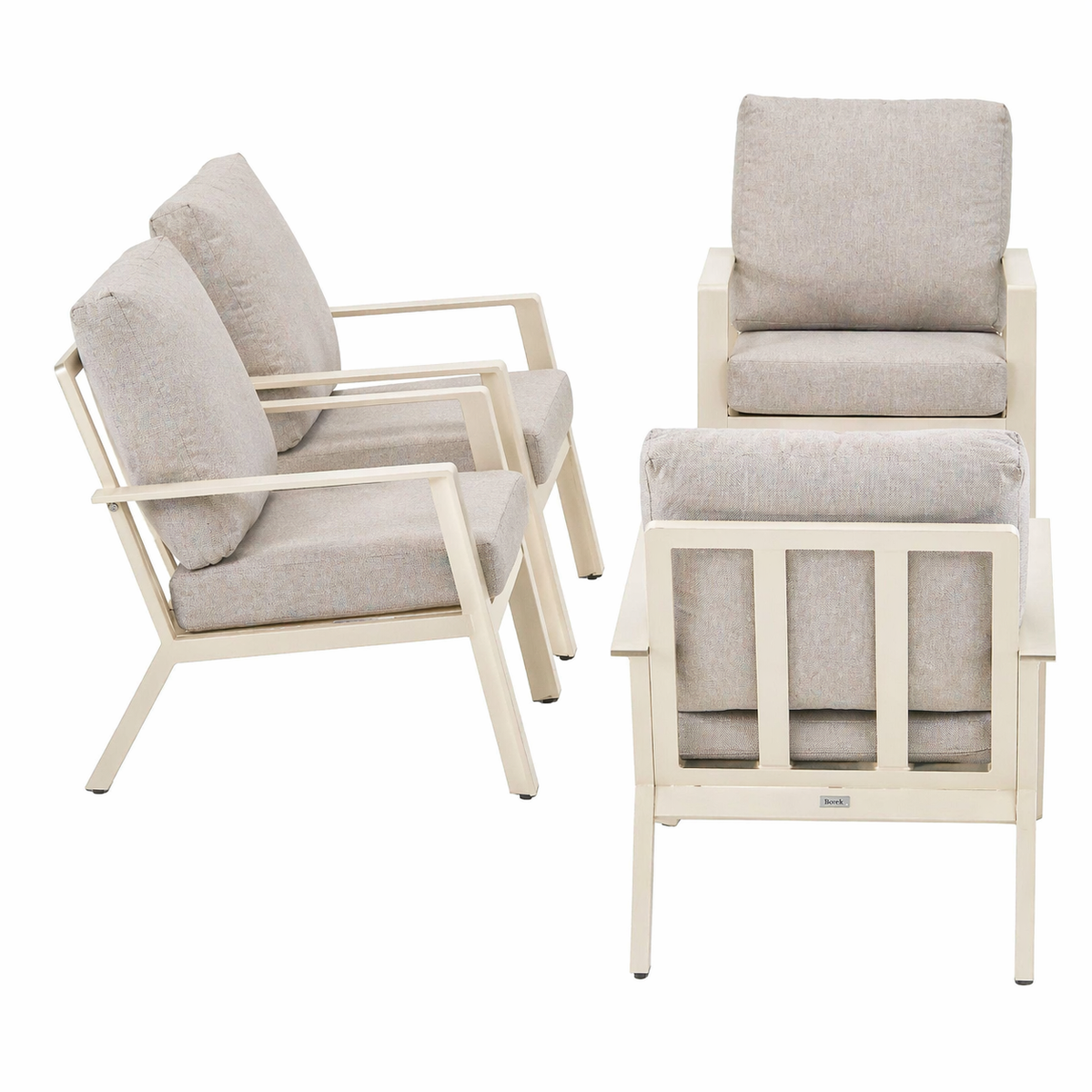 Bank-stoel Loungeset Montaldo - Crème - 4-zits Bank-stoel Loungeset Montaldo - Crème - 4-zits