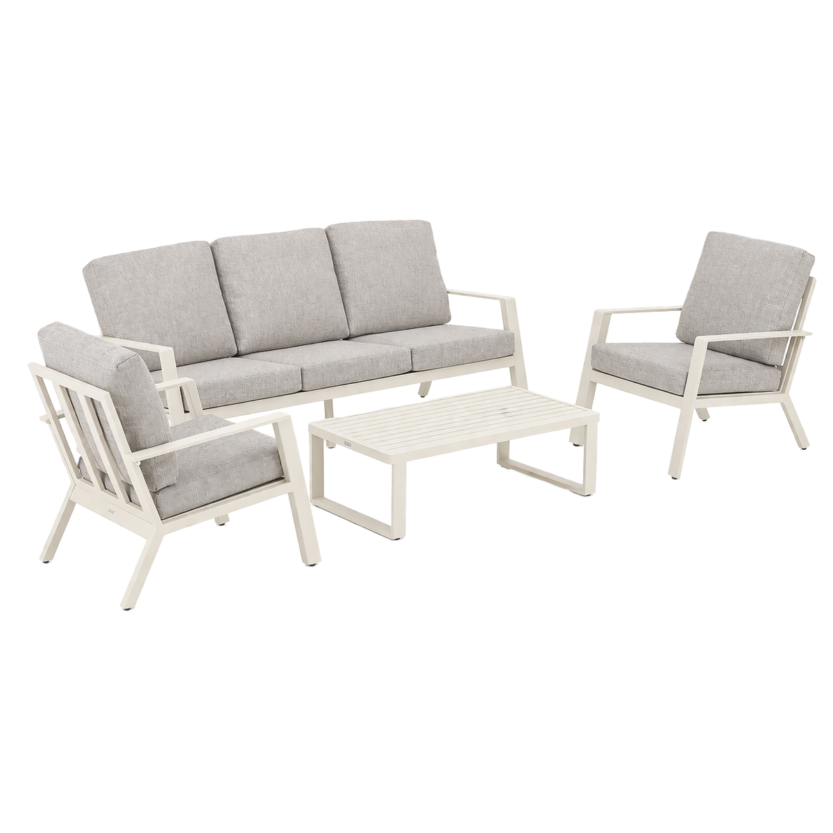 Bank-stoel Loungeset Montaldo - Crème - 5-zits Bank-stoel Loungeset Montaldo - Crème - 5-zits