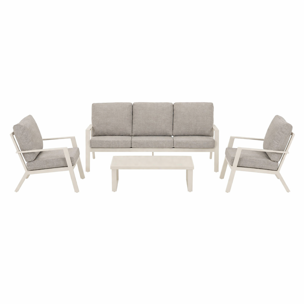 Bank-stoel Loungeset Montaldo - Crème - 5-zits Bank-stoel Loungeset Montaldo - Crème - 5-zits