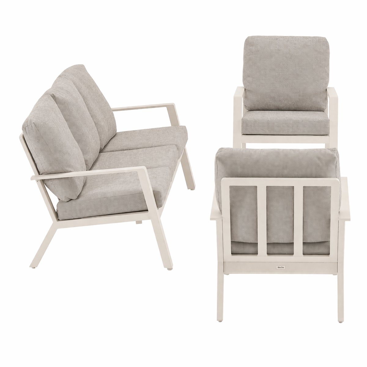 Bank-stoel Loungeset Montaldo - Crème - 5-zits Bank-stoel Loungeset Montaldo - Crème - 5-zits