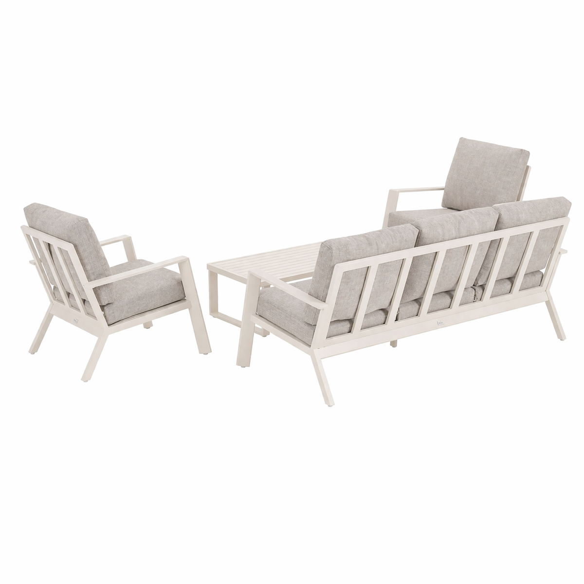 Bank-stoel Loungeset Montaldo - Crème - 5-zits Bank-stoel Loungeset Montaldo - Crème - 5-zits