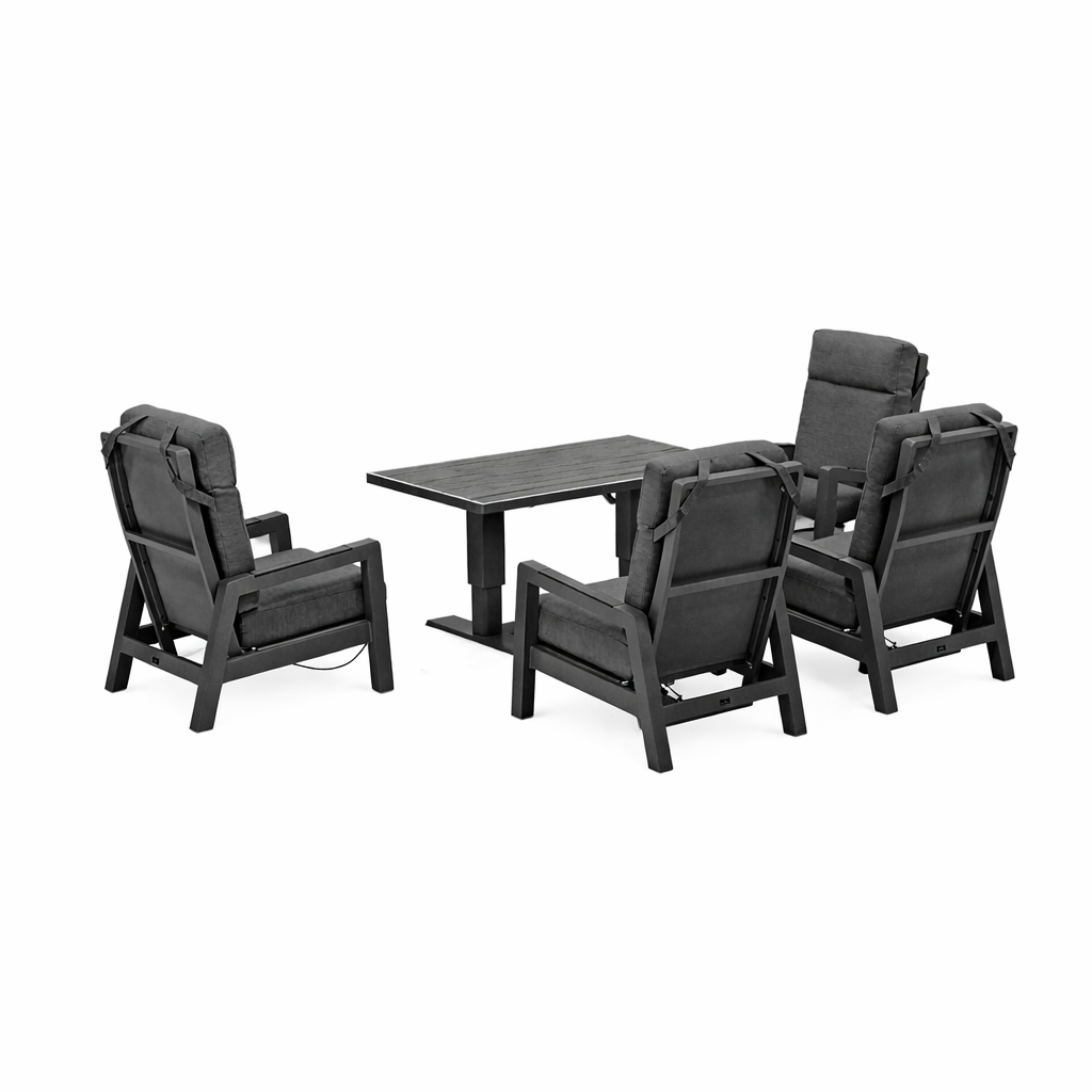 Bank-stoel Loungeset Petroza - Antraciet - 4-zits Bank-stoel Loungeset Petroza - Antraciet - 4-zits