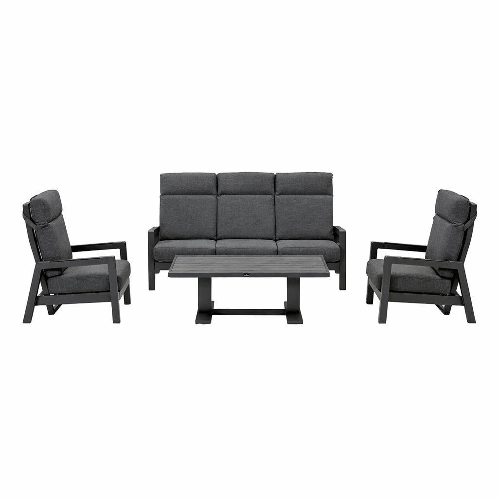 Bank-stoel Loungeset Petroza - Antraciet - 5-zits Bank-stoel Loungeset Petroza - Antraciet - 5-zits