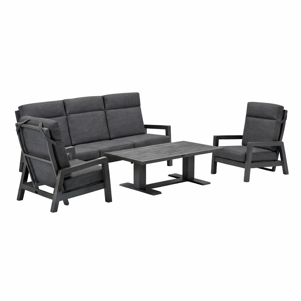 Bank-stoel Loungeset Petroza - Antraciet - 5-zits Bank-stoel Loungeset Petroza - Antraciet - 5-zits
