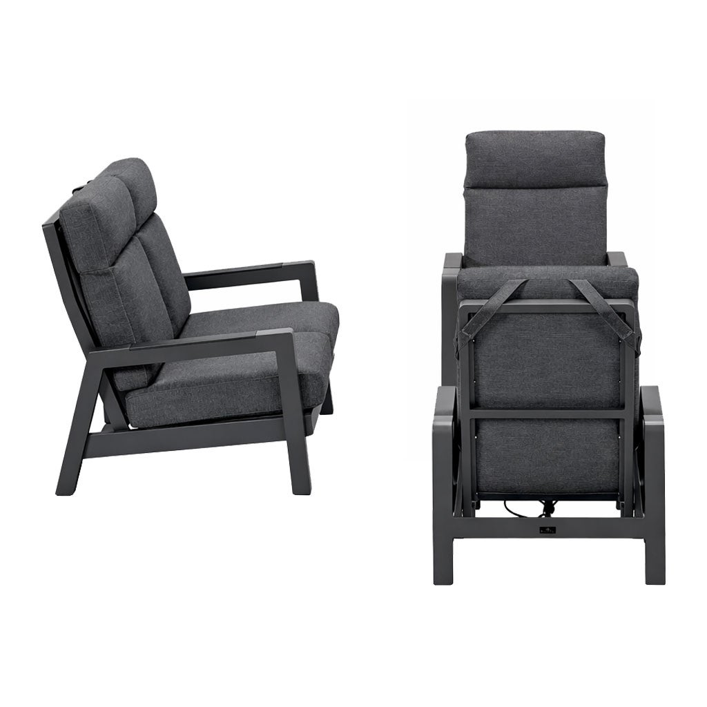 Bank-stoel Loungeset Petroza - Antraciet - 5-zits Bank-stoel Loungeset Petroza - Antraciet - 5-zits