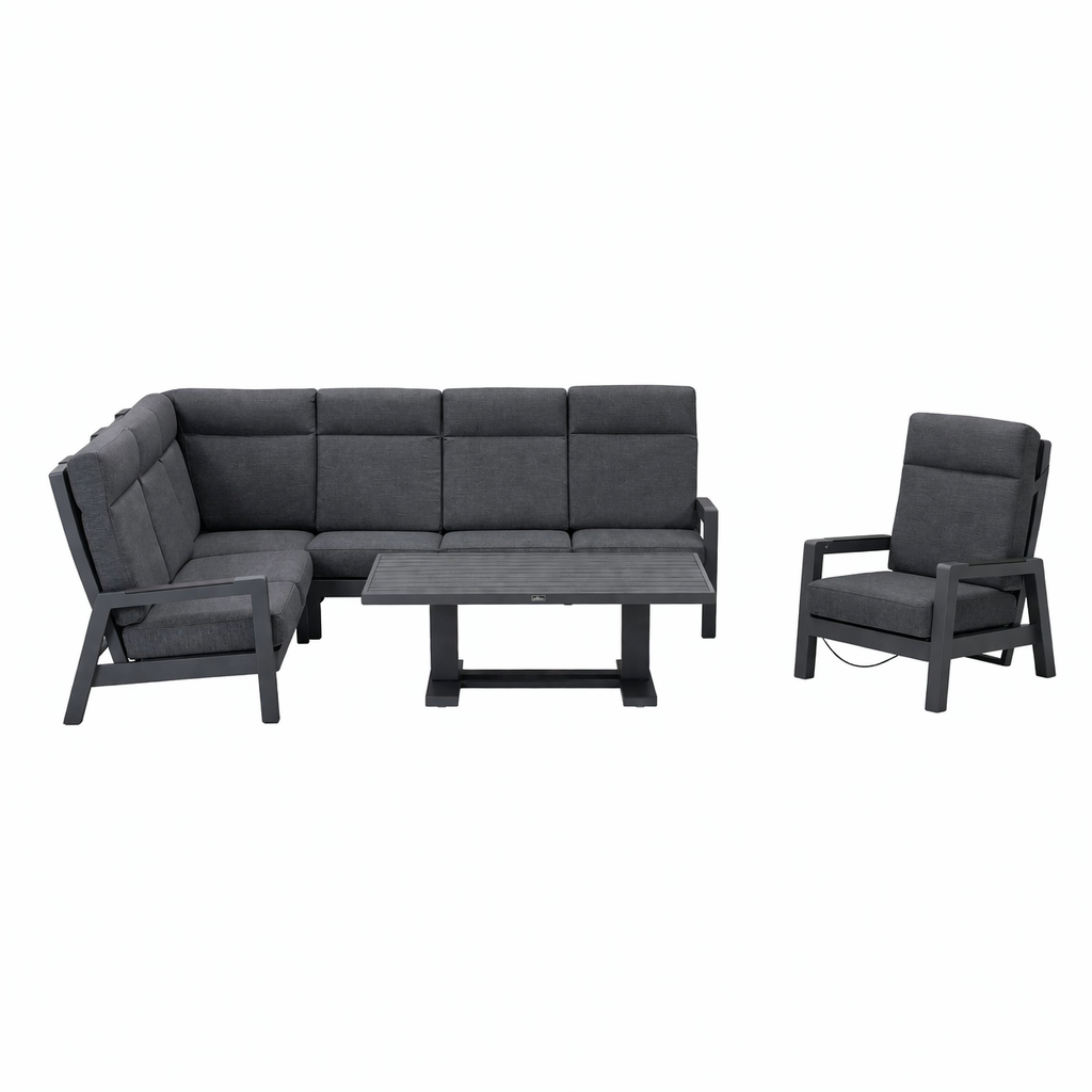 Loungeset Petroza - Antraciet - 7-zits Loungeset Petroza - Antraciet - 7-zits
