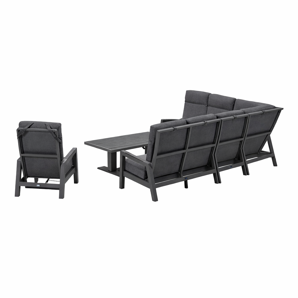 Loungeset Petroza - Antraciet - 7-zits Loungeset Petroza - Antraciet - 7-zits