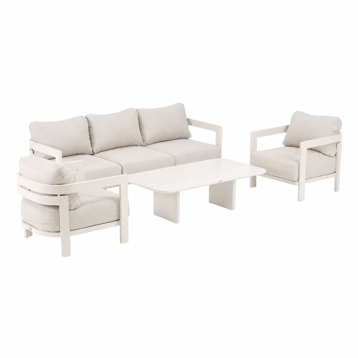 Bank-stoel Loungeset Potenza - Crème - 5-zits Bank-stoel Loungeset Potenza - Crème - 5-zits