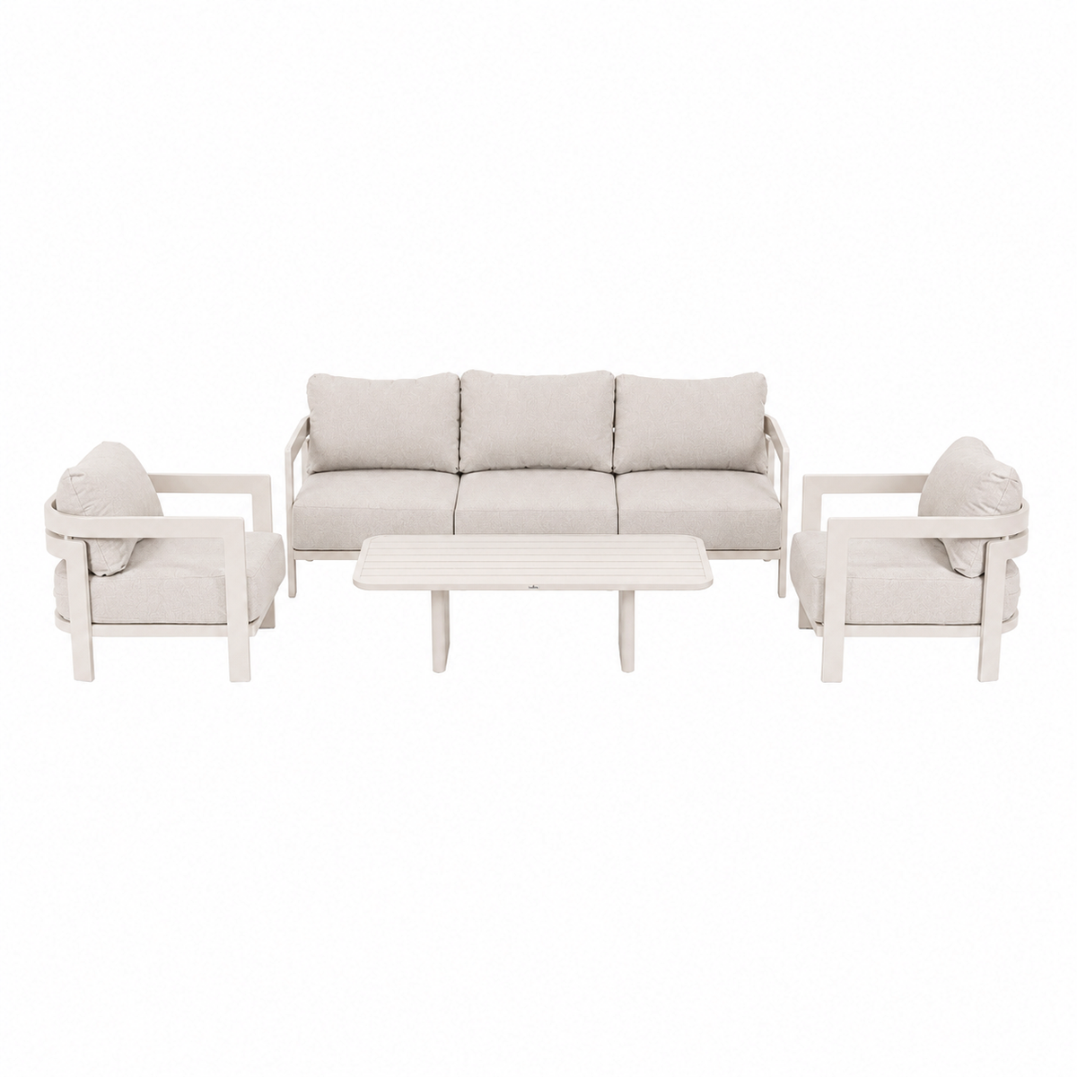 Bank-stoel Loungeset Potenza - Crème - 5-zits Bank-stoel Loungeset Potenza - Crème - 5-zits
