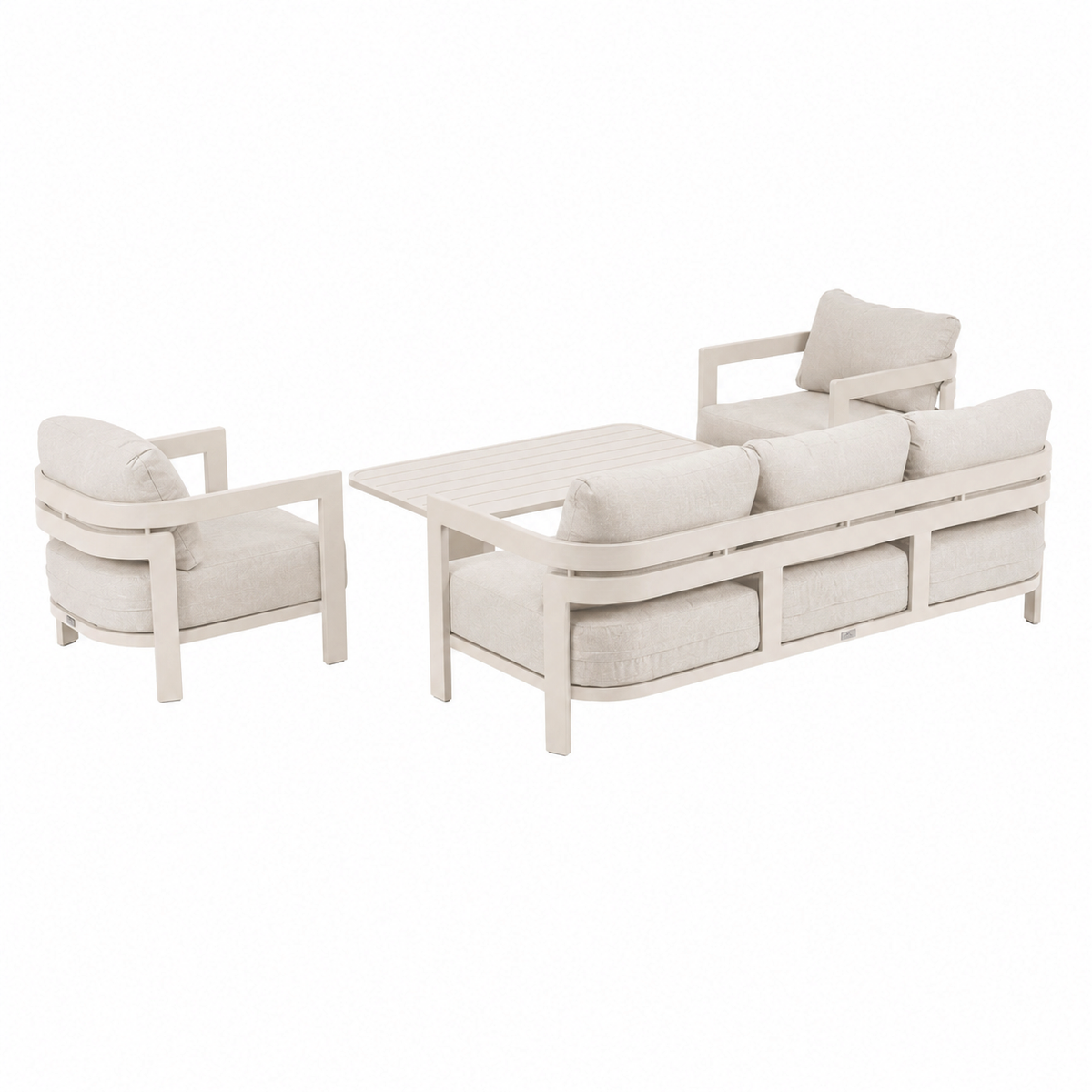 Bank-stoel Loungeset Potenza - Crème - 5-zits Bank-stoel Loungeset Potenza - Crème - 5-zits