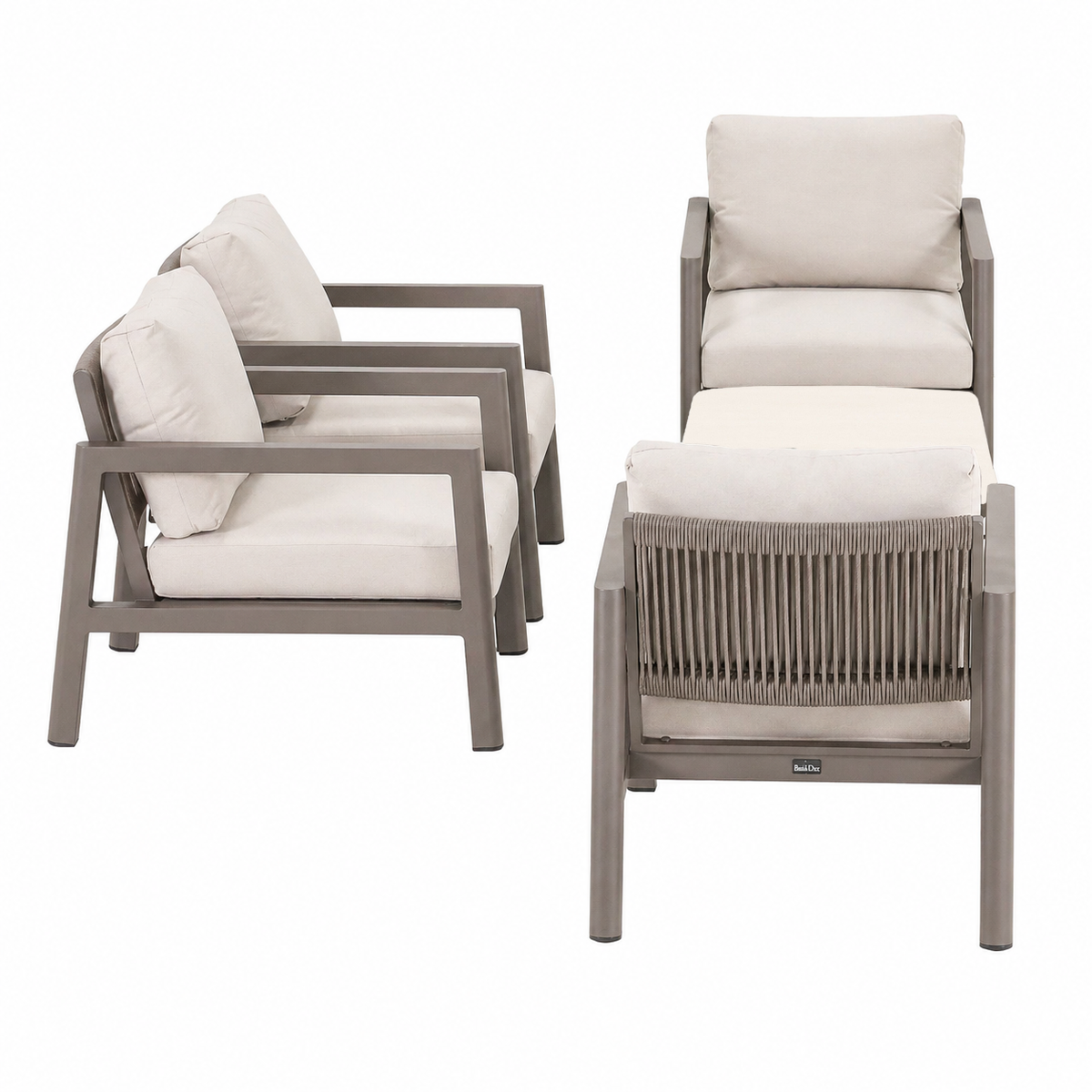 Bank-stoel Loungeset Sirtori - Coffee - 5-zits Bank-stoel Loungeset Sirtori - Coffee - 5-zits