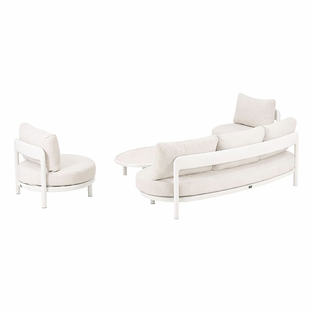 Bank-stoel Loungeset Vada - Crème - 4-zits Bank-stoel Loungeset Vada - Crème - 4-zits