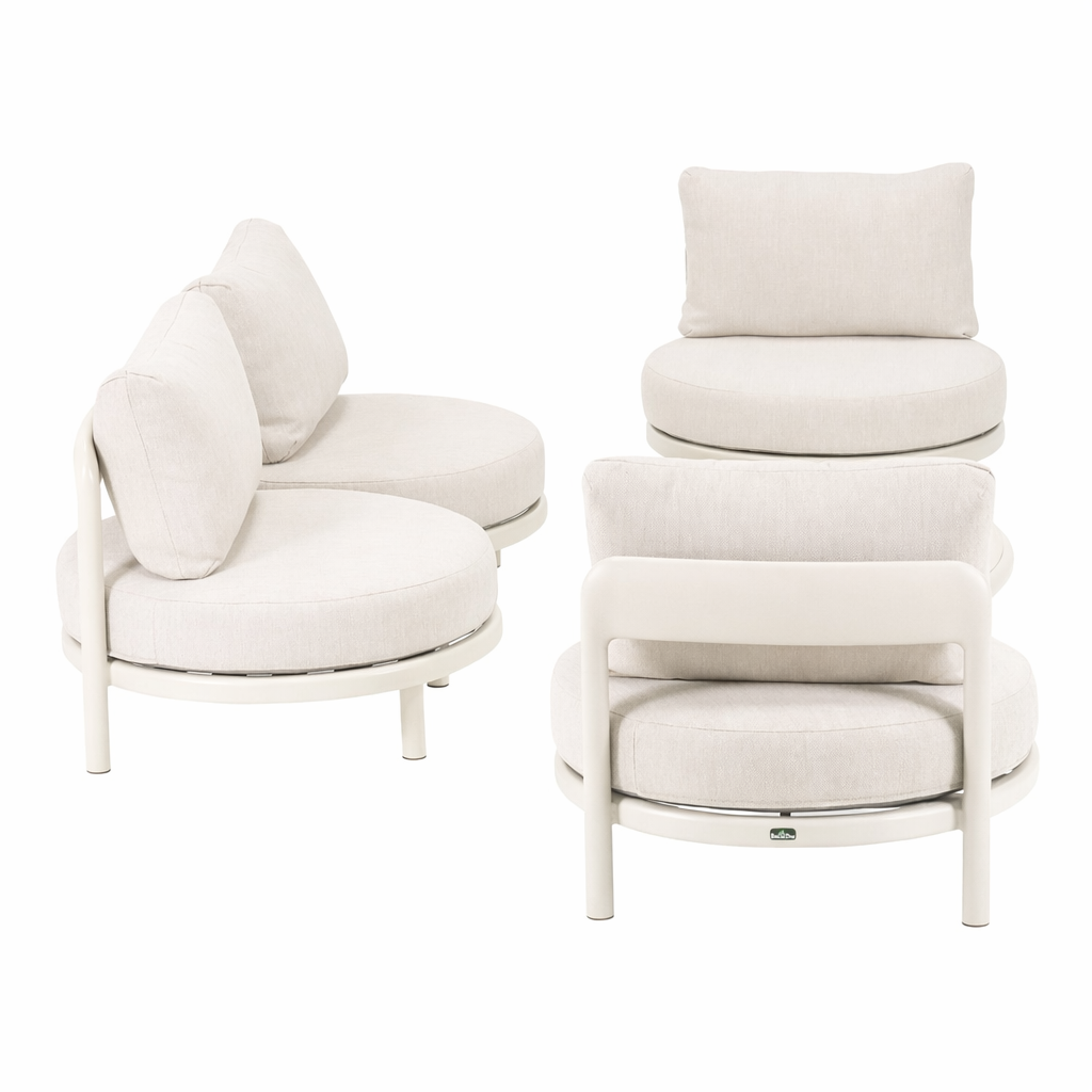 Bank-stoel Loungeset Vada - Crème - 4-zits Bank-stoel Loungeset Vada - Crème - 4-zits