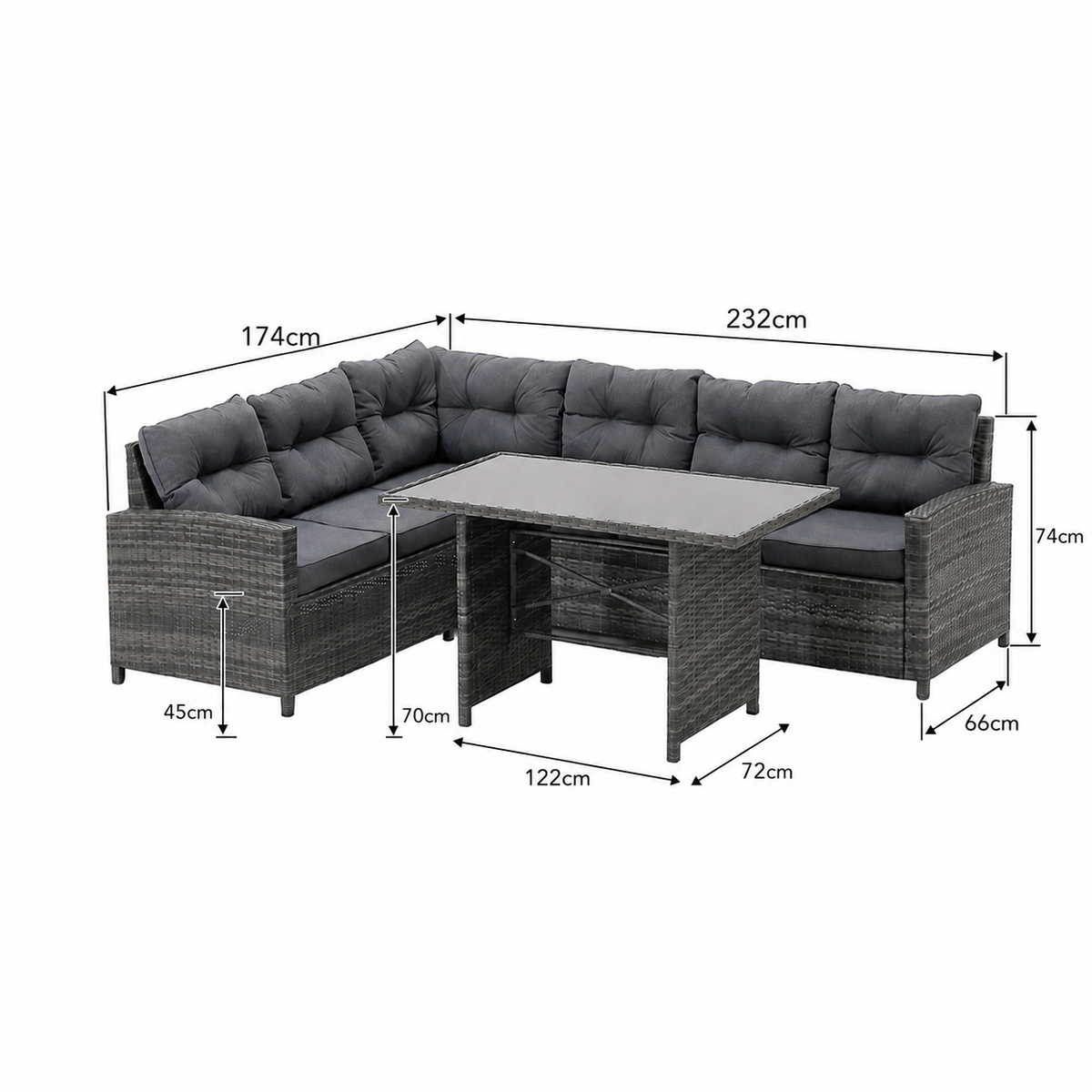 Loungeset Vazzi willow Grey 6-zits Loungeset Vazzi willow Grey 6-zits