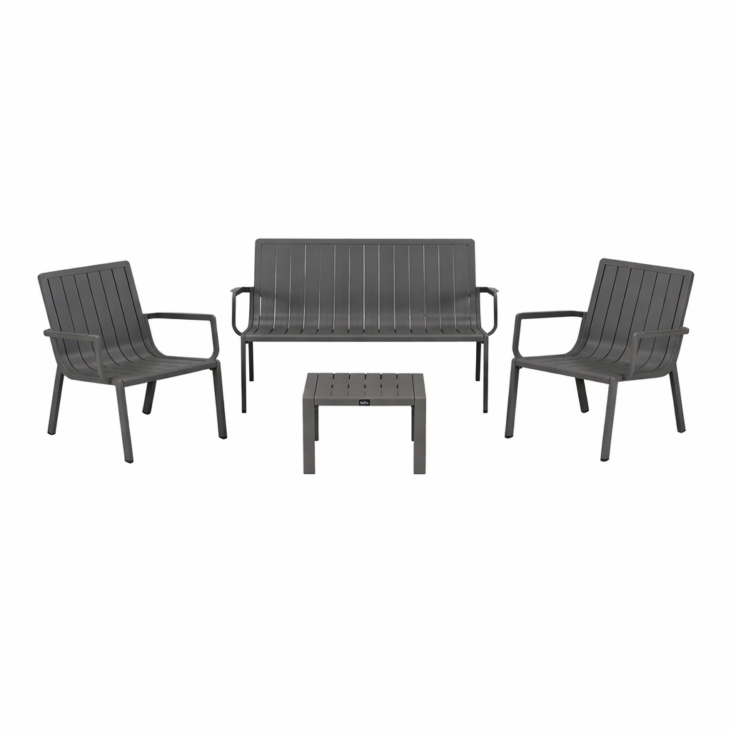 Bank-stoel Loungeset Vetto - Antraciet - 4-zits Bank-stoel Loungeset Vetto - Antraciet - 4-zits