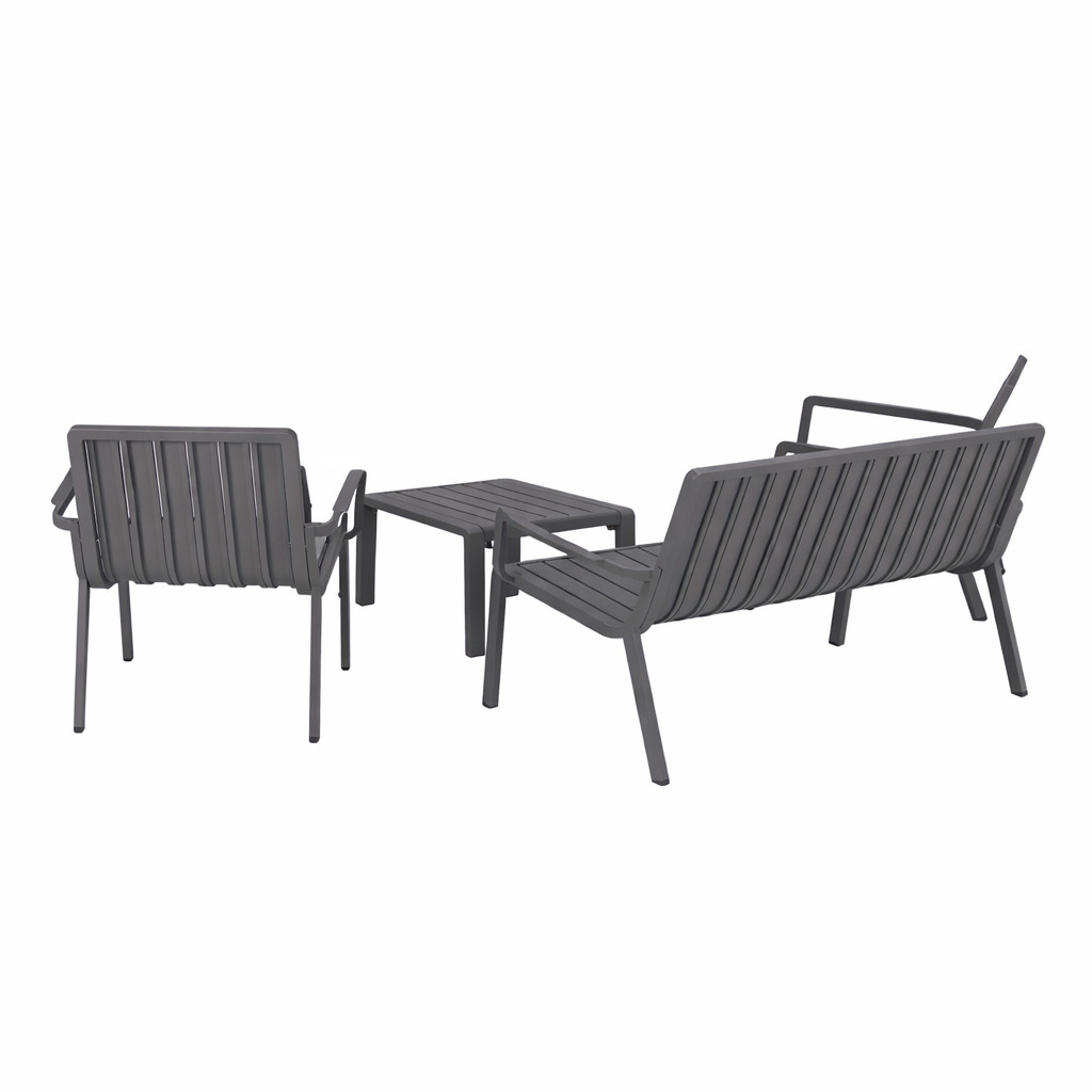 Bank-stoel Loungeset Vetto - Antraciet - 4-zits Bank-stoel Loungeset Vetto - Antraciet - 4-zits