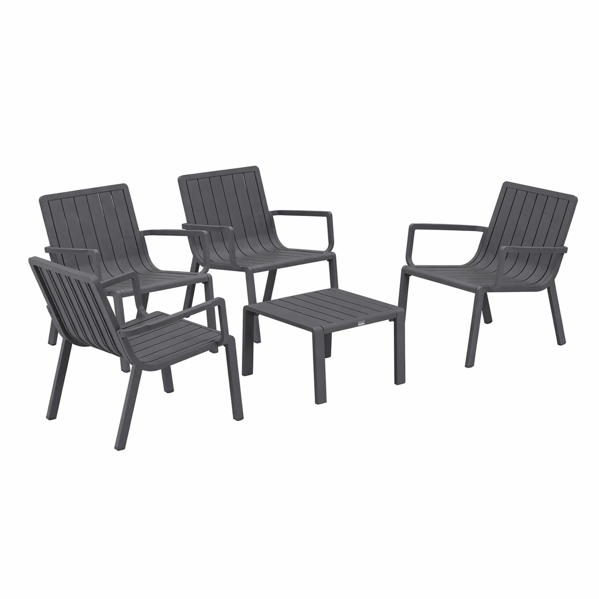 Bank-stoel Loungeset Vetto - Antraciet - 4-zits Extra Bank-stoel Loungeset Vetto - Antraciet - 4-zits Extra